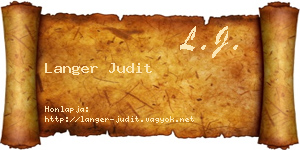 Langer Judit névjegykártya